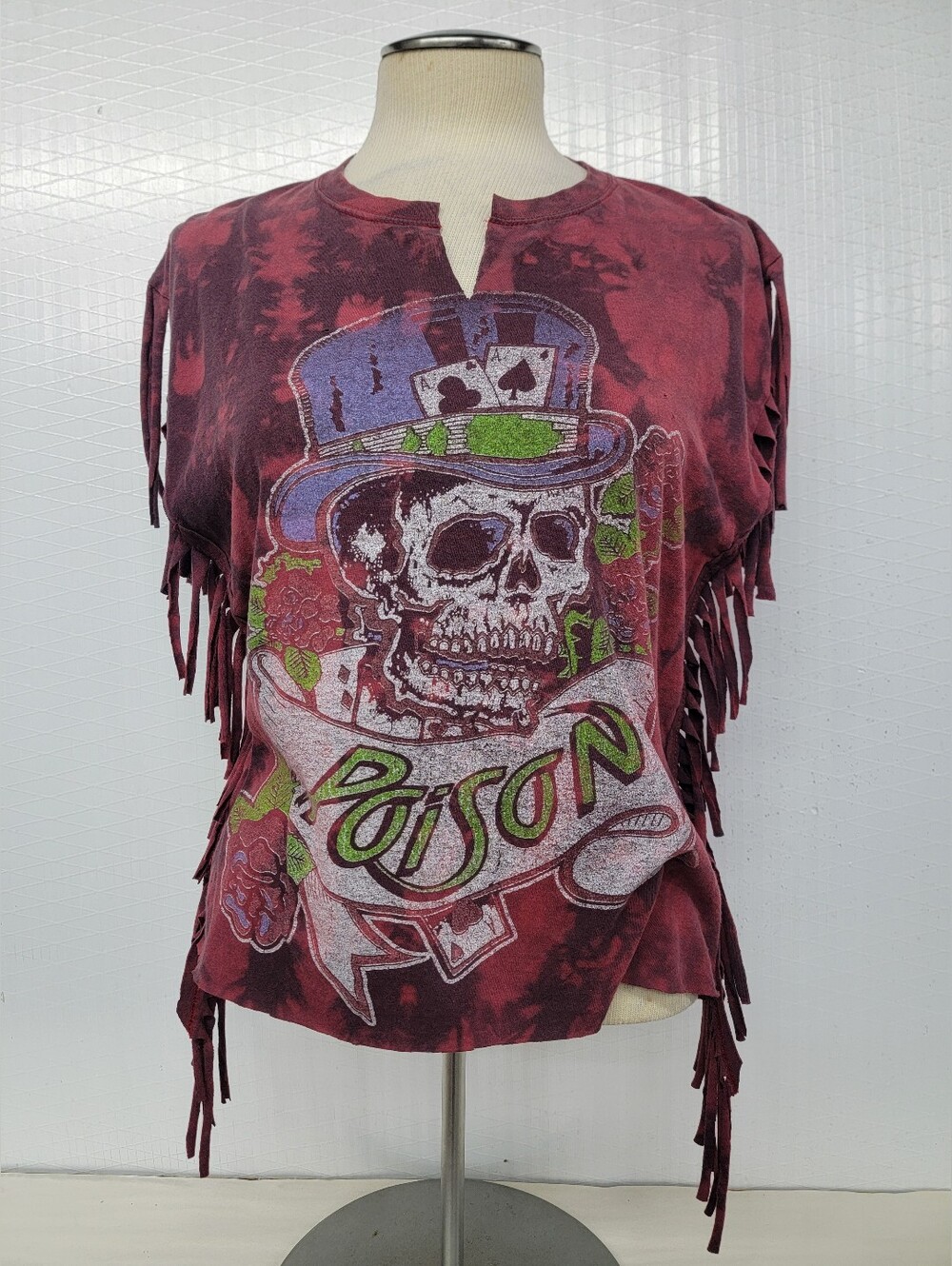 Poison Rock Band Concert Fringe Tee Upcycled Vintage Band Merc